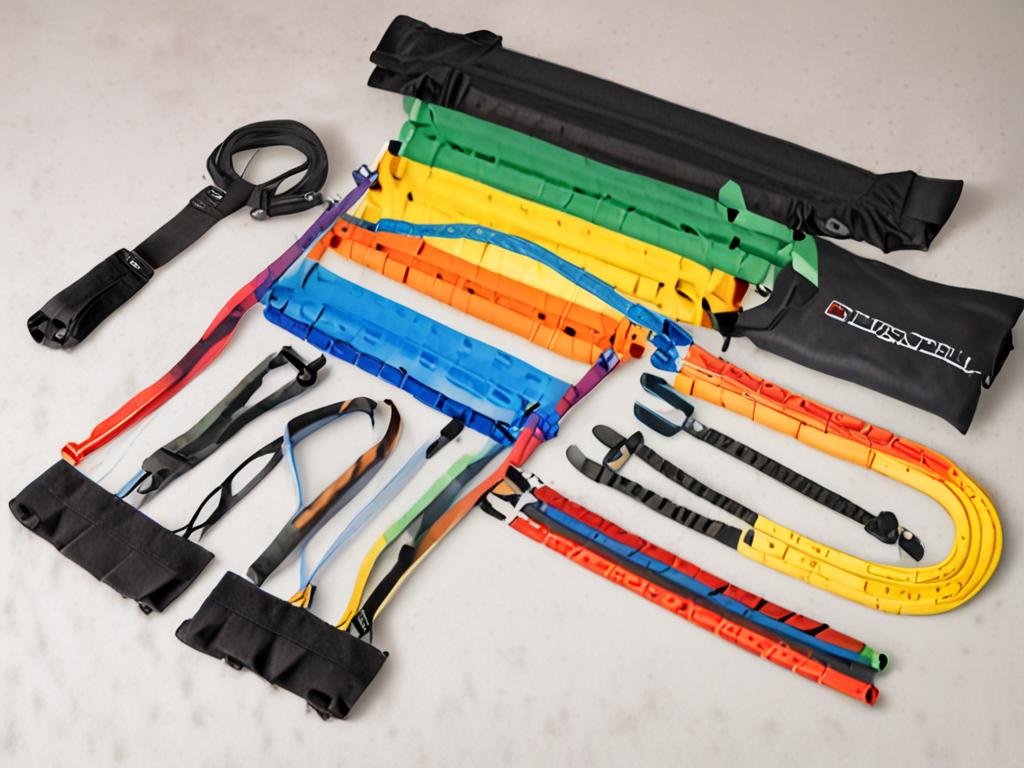 A set of colorful resistance bands
