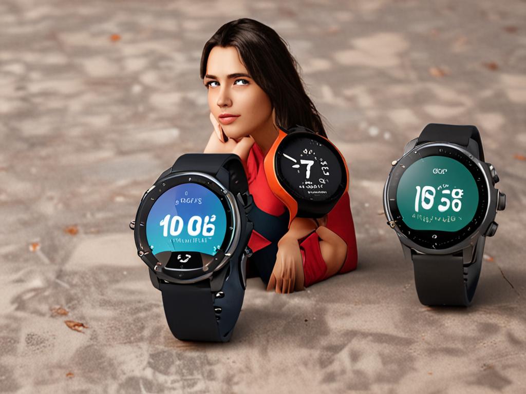 A smartwatch with a dark display